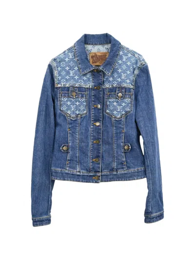 Pre-owned Louis Vuitton 2008 Monogram Denim Jacket In Blue
