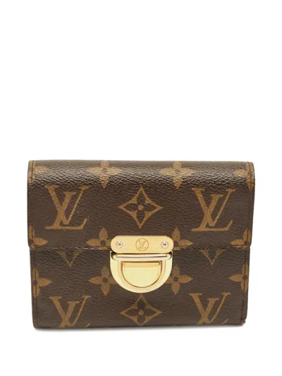Pre-owned Louis Vuitton 2008 Monogram Flap Wallet In Brown