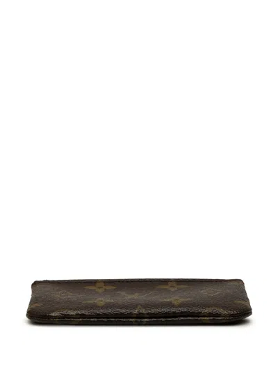 Pre-owned Louis Vuitton 2008 Monogram Key Pouch Coin Pouch In Brown