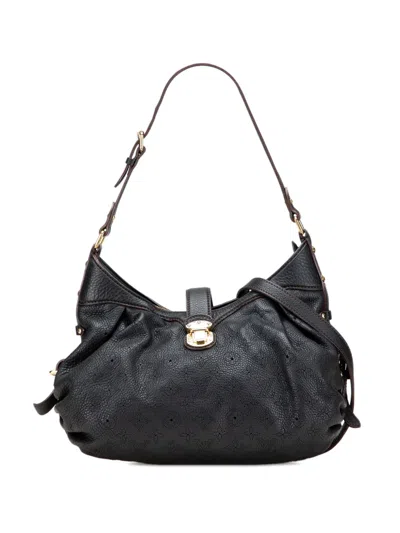 Pre-owned Louis Vuitton 2008 Monogram Mahina Xs Crossbody Bag In Black