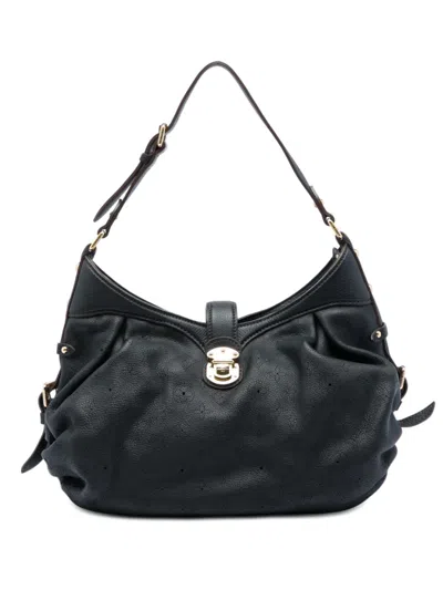 Pre-owned Louis Vuitton 2008 Monogram Mahina Xs Crossbody Bag In Black
