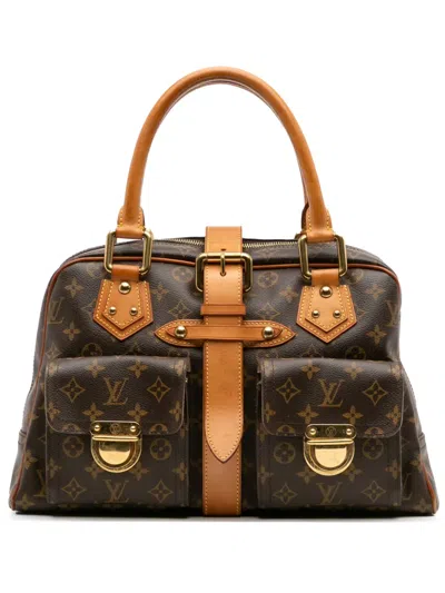Pre-owned Louis Vuitton 2008 Monogram Manhattan Gm Handbag In Brown