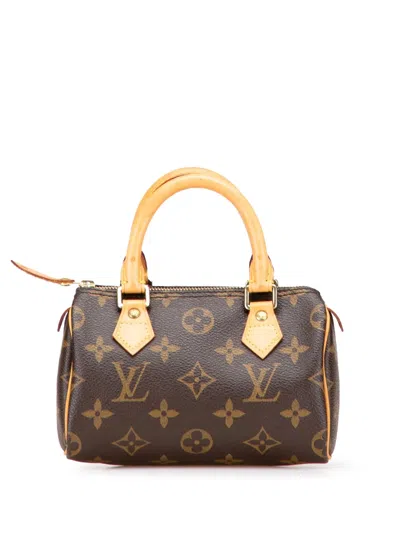 Pre-owned Louis Vuitton 2008 Monogram Mini Speedy Hl Satchel In Brown