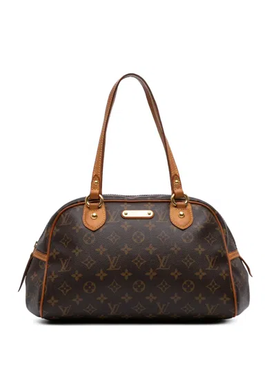 Pre-owned Louis Vuitton 2008 Monogram Montorgueil Pm Handbag In Brown