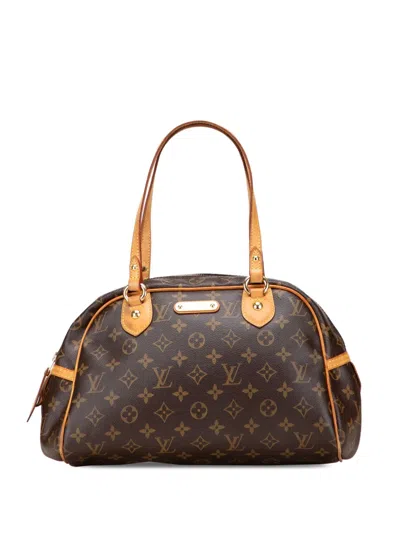 Pre-owned Louis Vuitton 2008 Monogram Montorgueil Pm Handbag In Brown