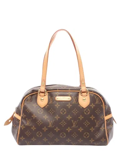 Pre-owned Louis Vuitton 2008 Monogram Montorgueil Pm Handbag In Brown