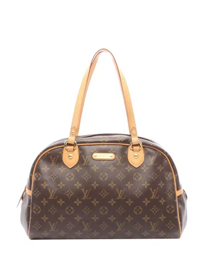 Pre-owned Louis Vuitton 2008 Monogram Montorgueil Pm Handbag In Brown