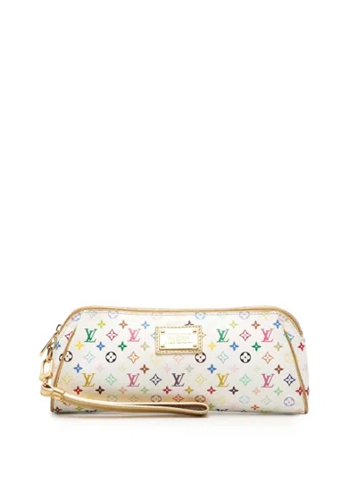 Pre-owned Louis Vuitton 2008 Monogram Multicolore Mini Kate Clutch Bag In White