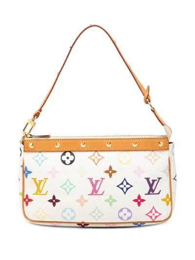 Pre-owned Louis Vuitton 2008 Monogram Multicolore Pochette Accessoires Shoulder Bag In White