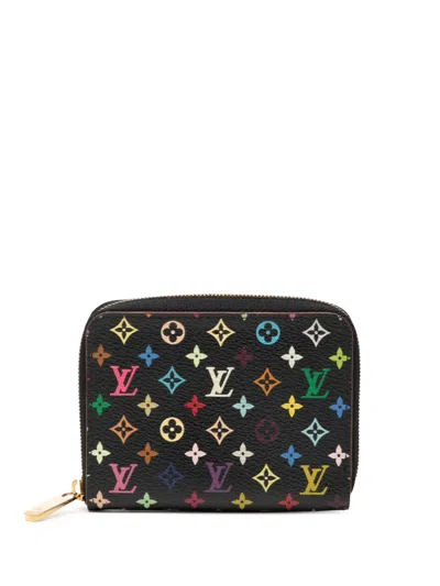 Pre-owned Louis Vuitton 2008 Monogram Multicolore Zippy Purse Coin Pouch In Black