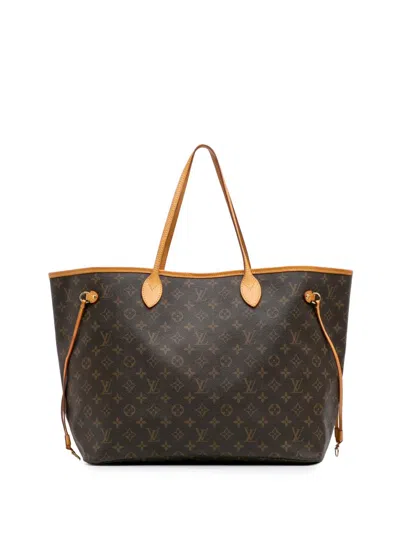 Pre-owned Louis Vuitton 2008 Monogram Neverfull Gm Tote Bag In Brown
