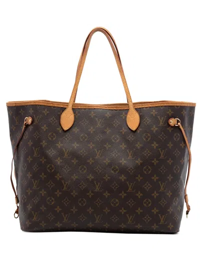 Pre-owned Louis Vuitton 2008 Monogram Neverfull Gm Tote Bag In Brown