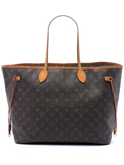 Pre-owned Louis Vuitton 2008 Monogram Neverfull Gm Tote Bag In Brown