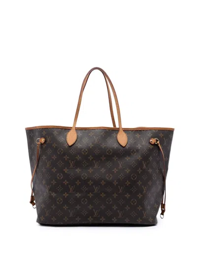 Pre-owned Louis Vuitton 2008 Monogram Neverfull Gm Tote Bag In Brown