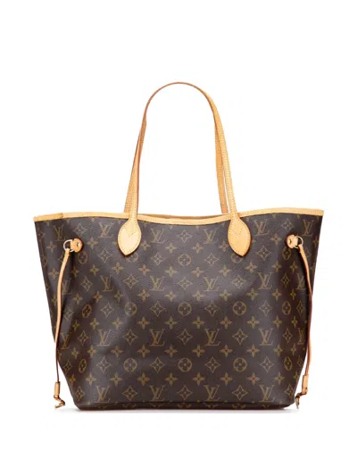Pre-owned Louis Vuitton 2008 Monogram Neverfull Mm Tote Bag In Brown