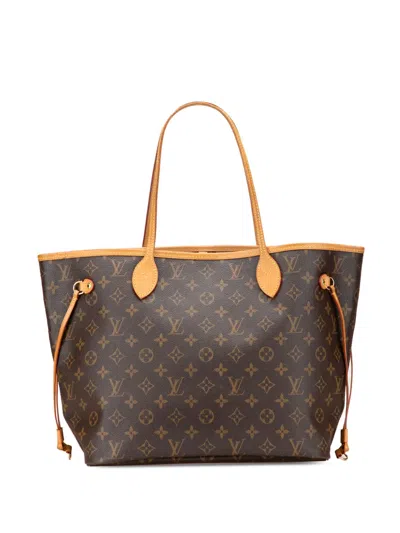 Pre-owned Louis Vuitton 2008 Monogram Neverfull Mm Tote Bag In Brown