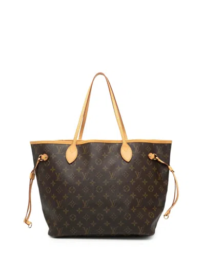 Pre-owned Louis Vuitton 2008 Monogram Neverfull Mm Tote Bag In Brown