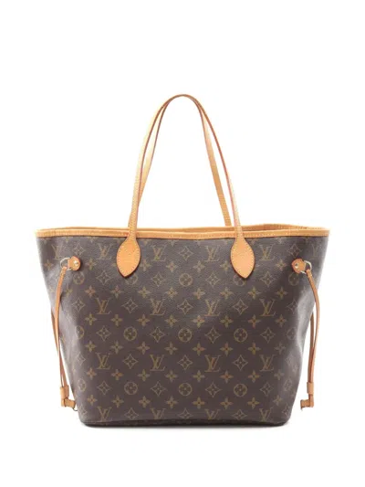 Pre-owned Louis Vuitton 2008 Monogram Neverfull Mm Tote Bag In Brown