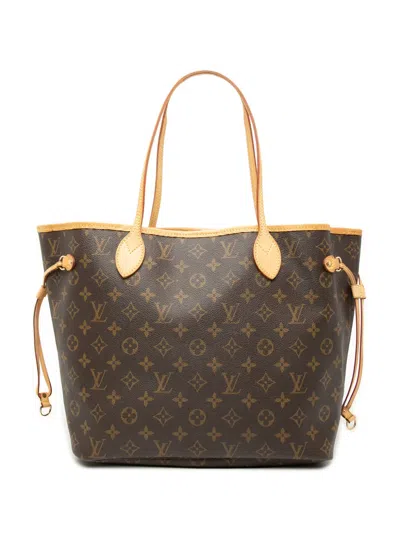 Pre-owned Louis Vuitton 2008 Monogram Neverfull Mm Tote Bag In Brown