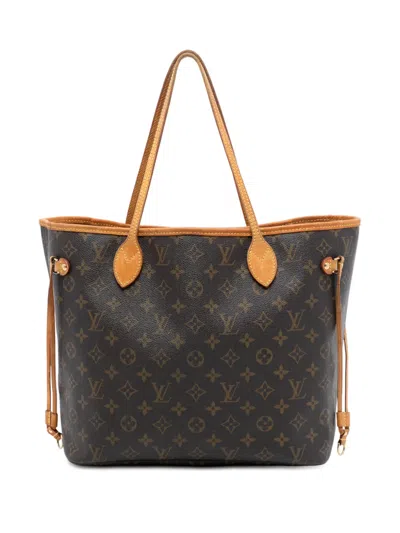 Pre-owned Louis Vuitton 2008 Monogram Neverfull Mm Tote Bag In Brown