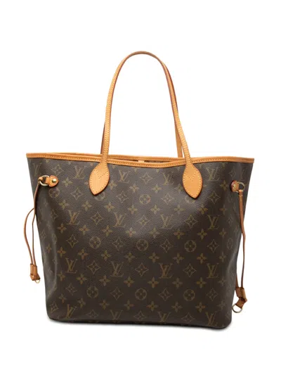 Pre-owned Louis Vuitton 2008 Monogram Neverfull Mm Tote Bag In Brown