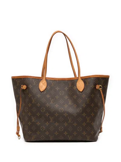Pre-owned Louis Vuitton 2008 Monogram Neverfull Mm Tote Bag In Brown