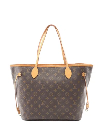Pre-owned Louis Vuitton 2008 Monogram Neverfull Mm Tote Bag In Brown