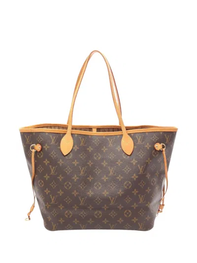 Pre-owned Louis Vuitton 2008 Monogram Neverfull Mm Tote Bag In Brown