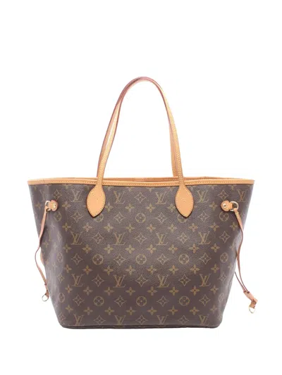 Pre-owned Louis Vuitton 2008 Monogram Neverfull Mm Tote Bag In Brown