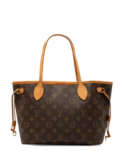 Pre-owned Louis Vuitton 2008 Monogram Neverfull Pm Tote Bag In Brown