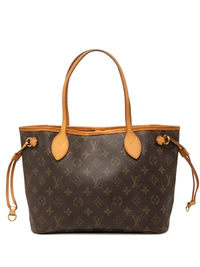 Pre-owned Louis Vuitton 2008 Monogram Neverfull Pm Tote Bag In Brown