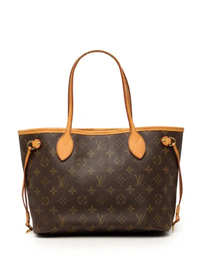 Pre-owned Louis Vuitton 2008 Monogram Neverfull Pm Tote Bag In Brown