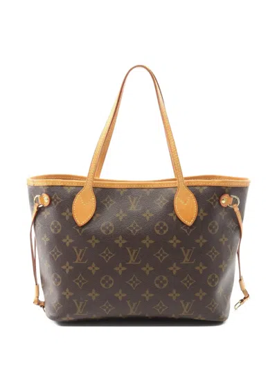 Pre-owned Louis Vuitton 2008 Monogram Neverfull Tote Bag In Brown
