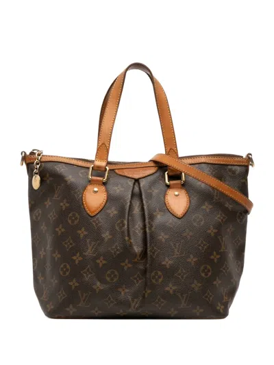 Pre-owned Louis Vuitton 2008 Monogram Palermo Pm Satchel In Brown
