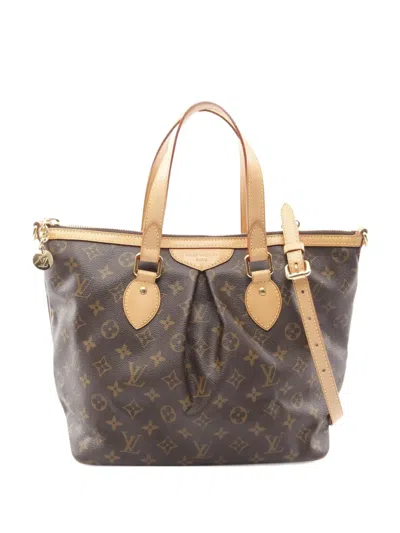 Pre-owned Louis Vuitton 2008 Monogram Palermo Pm Satchel In Brown