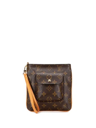 Pre-owned Louis Vuitton 2008 Monogram Partition Clutch Bag In Brown