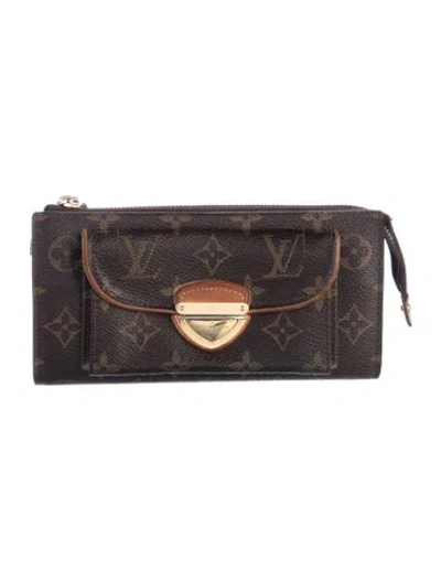 Pre-owned Louis Vuitton 2008 Monogram Pattern Astrid Wallet In Brown