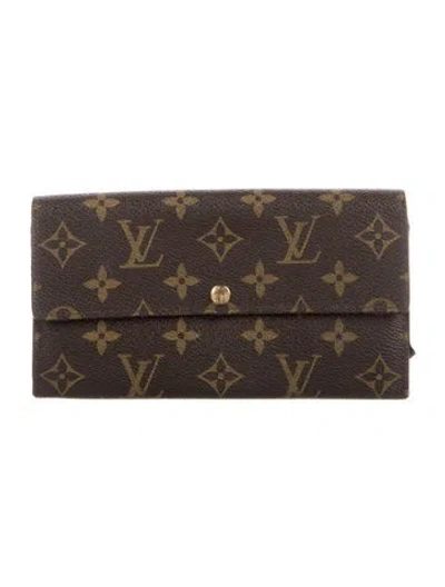 Pre-owned Louis Vuitton 2008 Monogram Pattern Sarah Wallet In Brown