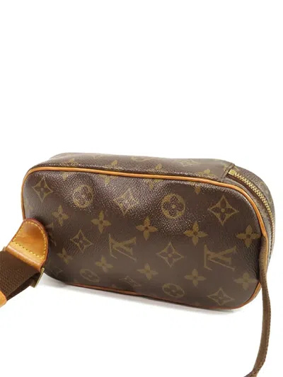 Pre-owned Louis Vuitton 2008 Monogram Pochette Gange Crossbody Bag In Brown
