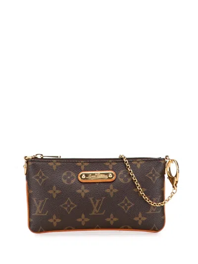 Pre-owned Louis Vuitton 2008 Monogram Pochette Milla Mm Shoulder Bag In Brown