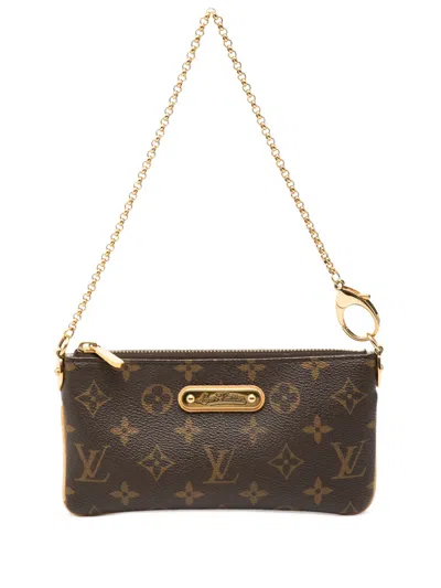 Pre-owned Louis Vuitton 2008 Monogram Pochette Milla Mm Shoulder Bag In Brown