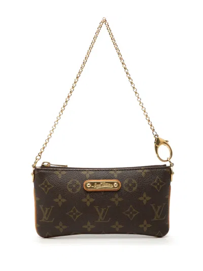 Pre-owned Louis Vuitton 2008 Monogram Pochette Milla Mm Shoulder Bag In Brown