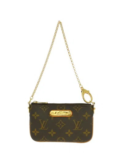 Pre-owned Louis Vuitton 2008 Monogram Pochette Milla Pm Mini Bag In Brown