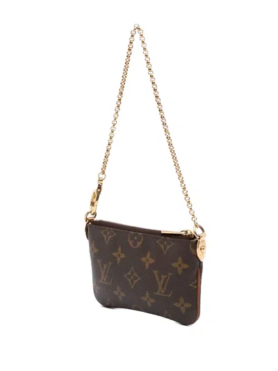 Pre-owned Louis Vuitton 2008 Monogram Pochette Milla Pm Shoulder Bag In Brown