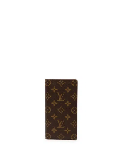 Pre-owned Louis Vuitton 2008 Monogram Porte Valeurs Cartes Credit Long Wallets In Brown