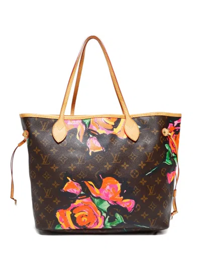 Pre-owned Louis Vuitton 2008 Monogram Rose Neverfull Mm Tote Bag In Brown