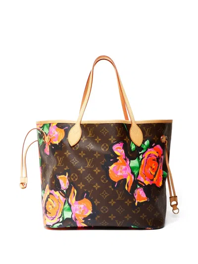 Pre-owned Louis Vuitton 2008 Monogram Rose Neverfull Mm Tote Bag In Brown
