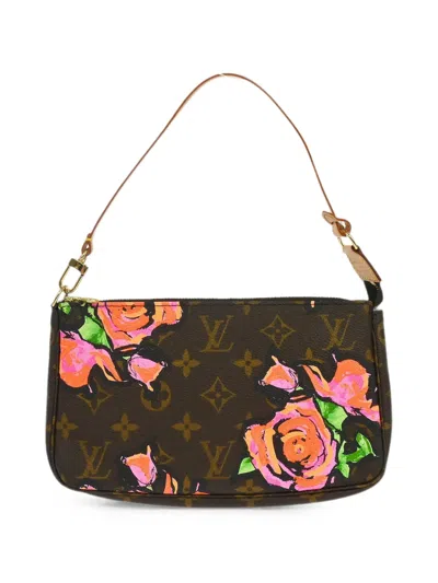 Pre-owned Louis Vuitton 2008 Monogram Rose Pochette Tote Bag In Brown