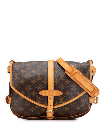 Pre-owned Louis Vuitton 2008 Monogram Saumur 30 Crossbody Bag In Brown
