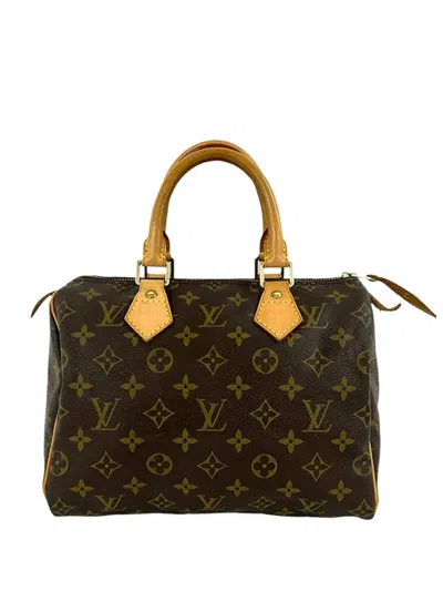 Pre-owned Louis Vuitton 2008 Monogram Speedy 25 Boston Bag In Brown